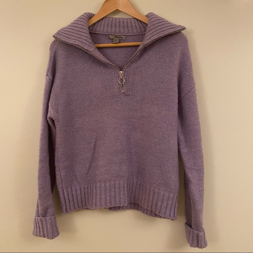 Lavender quarter zip sweater - Picture 4 of 7